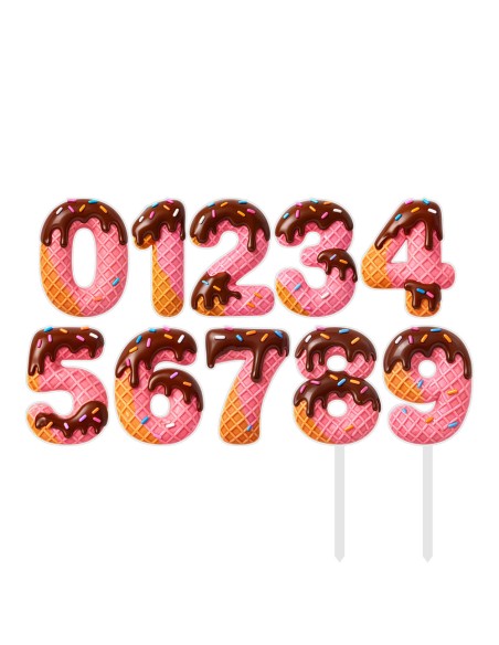 Full Colour Taarttopper op Maat: IJsje - Cijfer Enkel