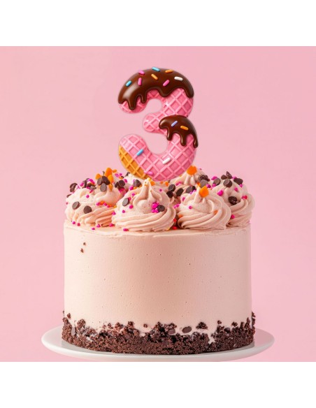 Full Colour Taarttopper op Maat: IJsje - Cijfer Enkel