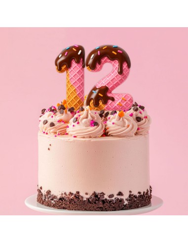 Full Colour Taarttopper op Maat: IJsje - Cijfers Dubbel