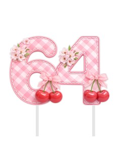 Full Colour Taarttopper op Maat: Kersen - Cijfers Dubbel