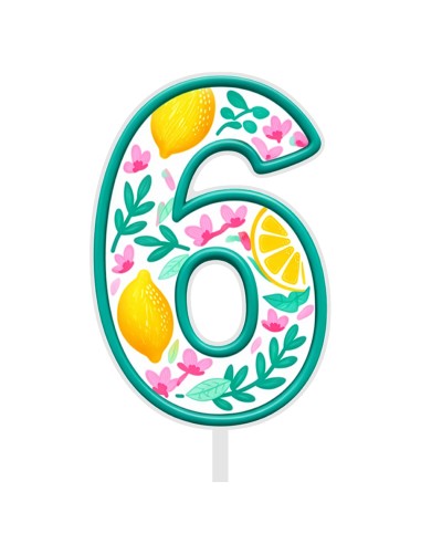 Full Colour Taarttopper op Maat: Pink Lemon - Cijfer Enkel