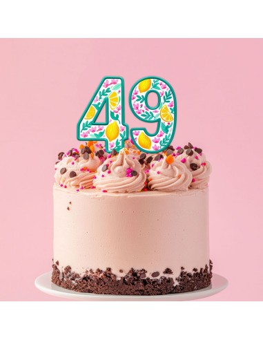 Full Colour Taarttopper op Maat: Pink Lemon - Cijfers Dubbel