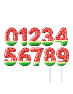 Full Colour Taarttopper op Maat: Watermeloen - Cijfer Dubbel 2