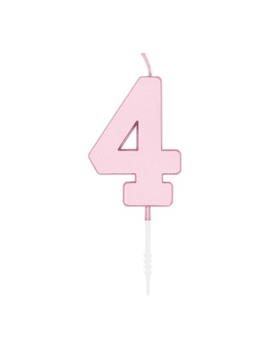Kaars Pastelroze - Nummer 4