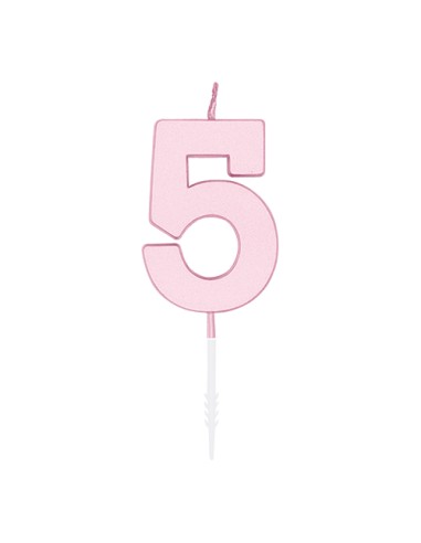 Kaars Pastelroze - Nummer 5