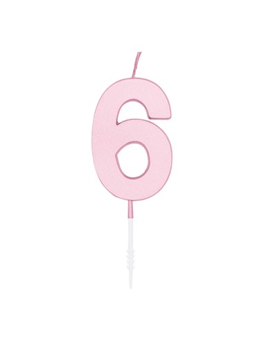 Kaars Pastelroze - Nummer 6