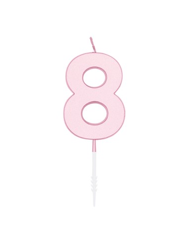 Kaars Pastelroze - Nummer 8