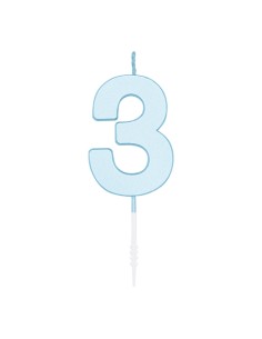 Kaars Pastelblauw - Nummer 3