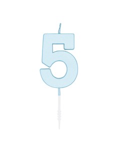 Kaars Pastelblauw - Nummer 5