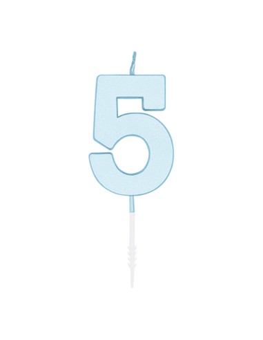Kaars Pastelblauw - Nummer 5