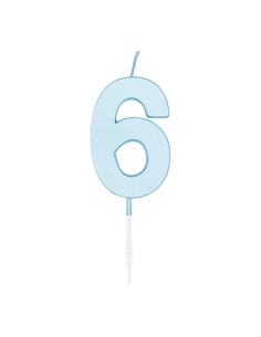 Kaars Pastelblauw - Nummer 6