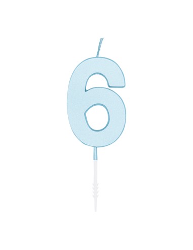 Kaars Pastelblauw - Nummer 6