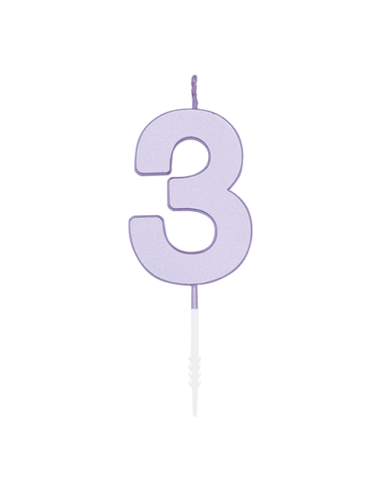 Metallic Kaars Lila - Nummer 3