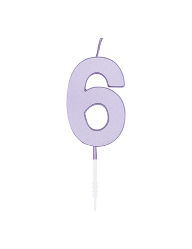 Metallic Kaars Lila - Nummer 6