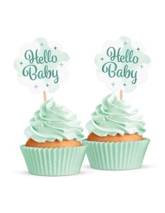 Cupcake Toppers Hello Baby -12st-