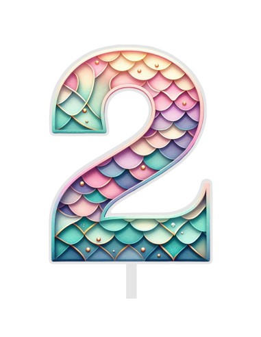 Full Colour Taarttopper op Maat: Zeemeermin - Cijfer Enkel