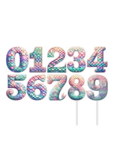 Full Colour Taarttopper op Maat: Zeemeermin - Cijfers Dubbel 2