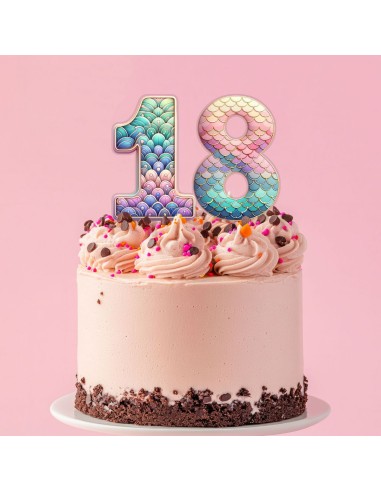 Full Colour Taarttopper op Maat: Zeemeermin - Cijfers Dubbel