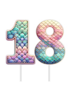 Full Colour Taarttopper op Maat: Zeemeermin - Cijfers Dubbel
