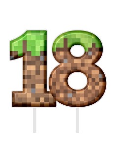 Full Colour Taarttopper op Maat: Minecraft - Cijfers Dubbel