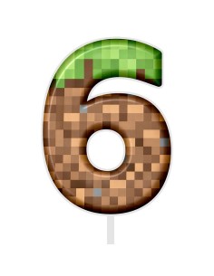 Full Colour Taarttopper op Maat: Minecraft - Cijfer Enkel