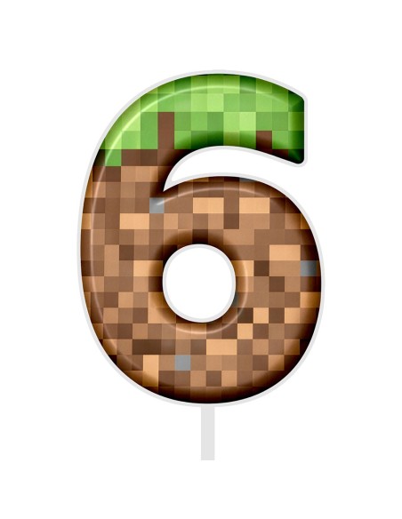 Full Colour Taarttopper op Maat: Minecraft - Cijfer Enkel