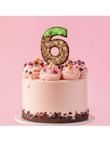 Full Colour Taarttopper op Maat: Minecraft - Cijfer Enkel