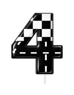 Full Colour Taarttopper op Maat: Racen - Cijfer Enkel