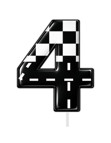 Full Colour Taarttopper op Maat: Racen - Cijfer Enkel