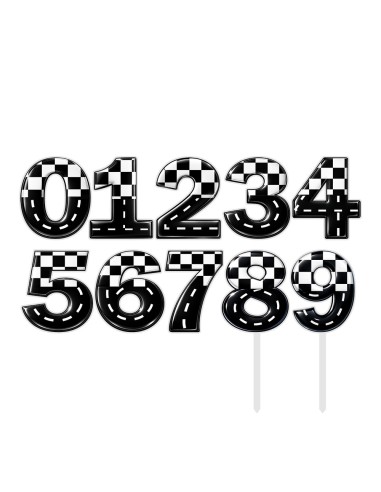 Full Colour Taarttopper op Maat: Racen - Cijfer Enkel