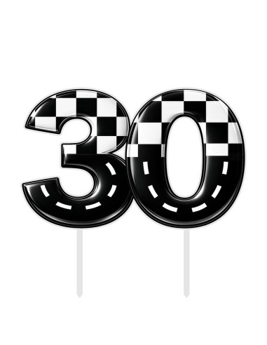 Full Colour Taarttopper op Maat: Racen - Cijfers Dubbel