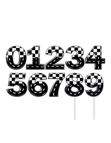 Full Colour Taarttopper op Maat: Racen - Cijfers Dubbel