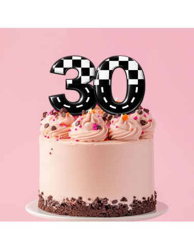 Full Colour Taarttopper op Maat: Racen - Cijfers Dubbel