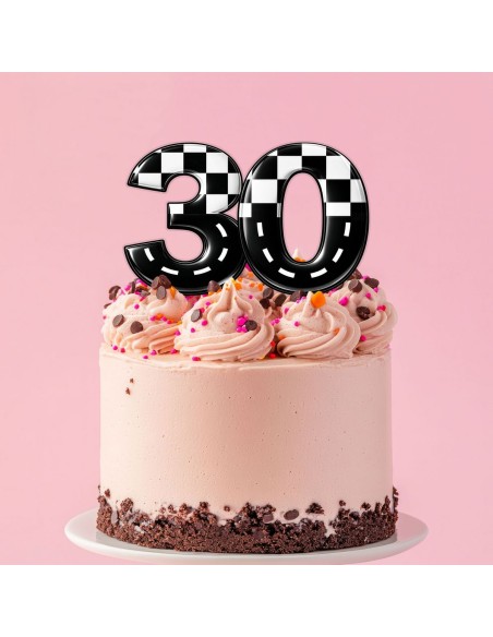 Full Colour Taarttopper op Maat: Racen - Cijfers Dubbel