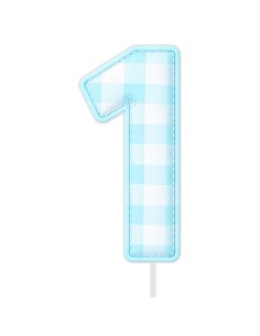 Full Colour Taarttopper op Maat: Ruit Blauw - Cijfer Enkel