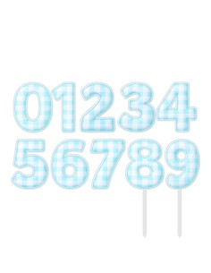 Full Colour Taarttopper op Maat: Ruit Blauw - Cijfer Enkel 2