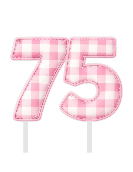 Full Colour Taarttopper op Maat: Ruit Roze - Cijfers Dubbel