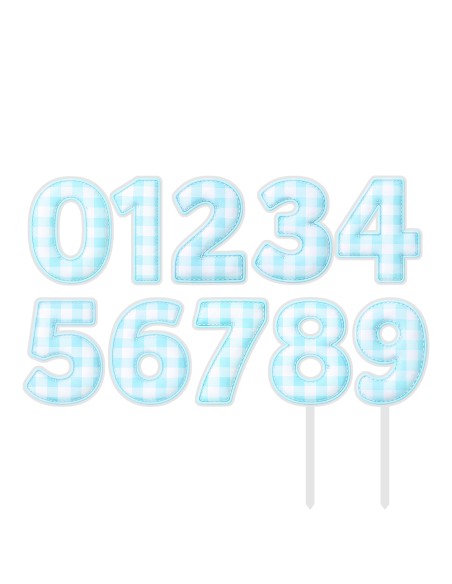 Full Colour Taarttopper op Maat: Ruit Blauw - Cijfers Dubbel