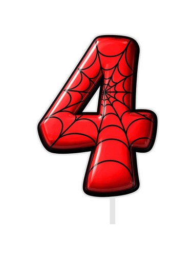 Full Colour Taarttopper op Maat: Spiderman - Cijfer Enkel
