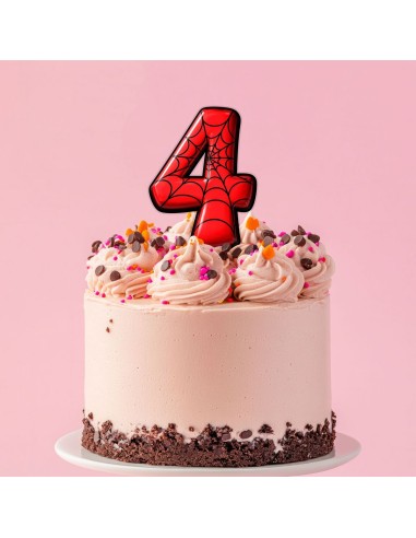 Full Colour Taarttopper op Maat: Spiderman - Cijfer Enkel