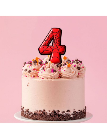 Full Colour Taarttopper op Maat: Spiderman - Cijfer Enkel