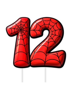 Full Colour Taarttopper op Maat: Spiderman - Cijfers Dubbel