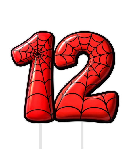 Full Colour Taarttopper op Maat: Spiderman - Cijfers Dubbel