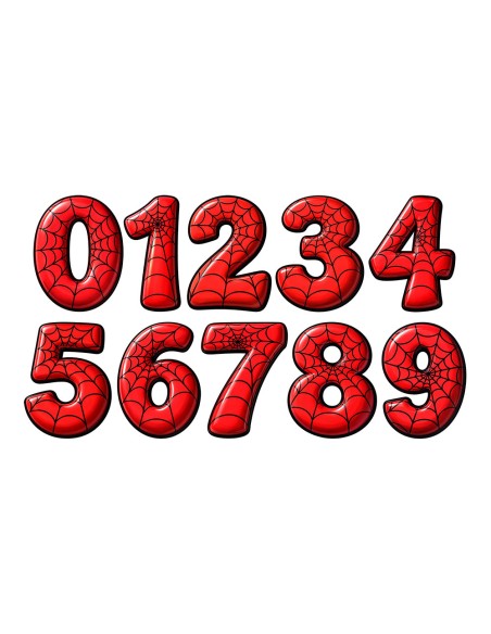 Full Colour Taarttopper op Maat: Spiderman - Cijfers Dubbel