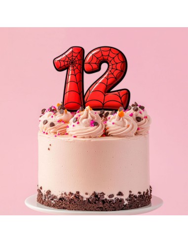 Full Colour Taarttopper op Maat: Spiderman - Cijfers Dubbel