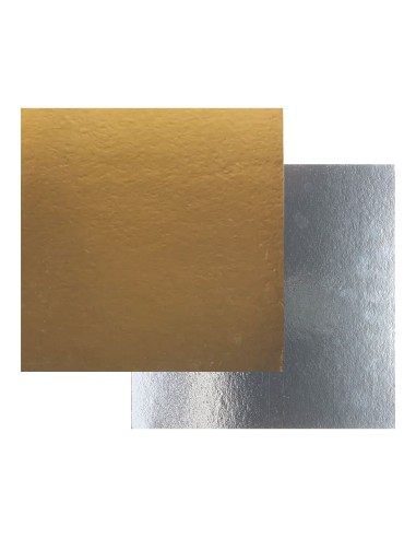 FunCakes Taartkartons Zilver/Goud Vierkant 25cm -3st-