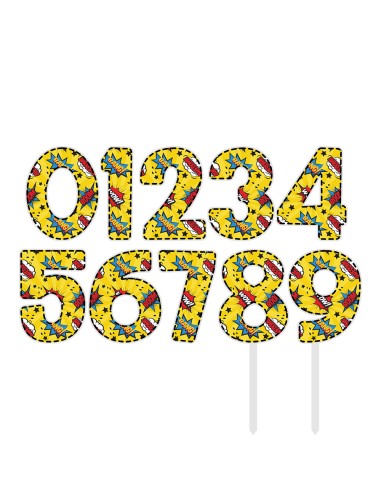 Full Colour Taarttopper op Maat: Wow! - Cijfer Enkel