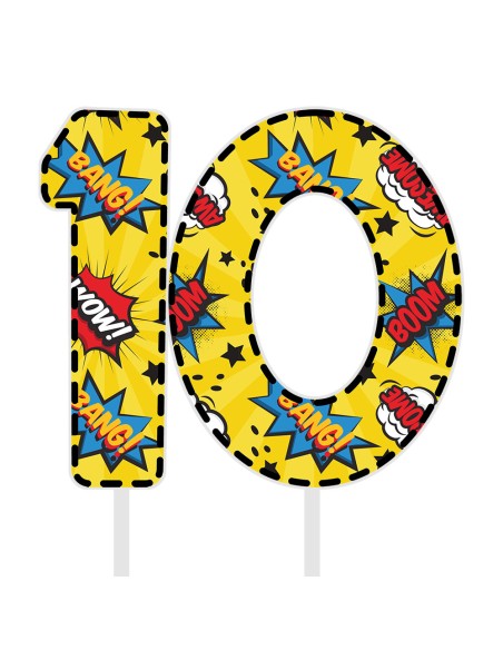 Full Colour Taarttopper op Maat: Wow! - Cijfers Dubbel