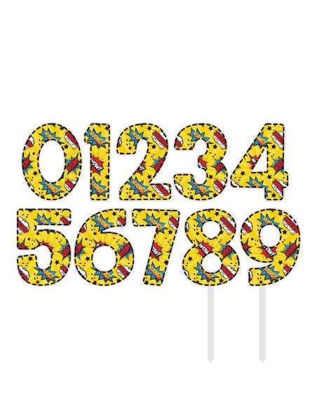 Full Colour Taarttopper op Maat: Wow! - Cijfers Dubbel