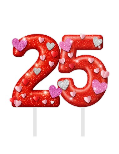 Full Colour Taarttopper op Maat: Valentijn - Cijfers Dubbel